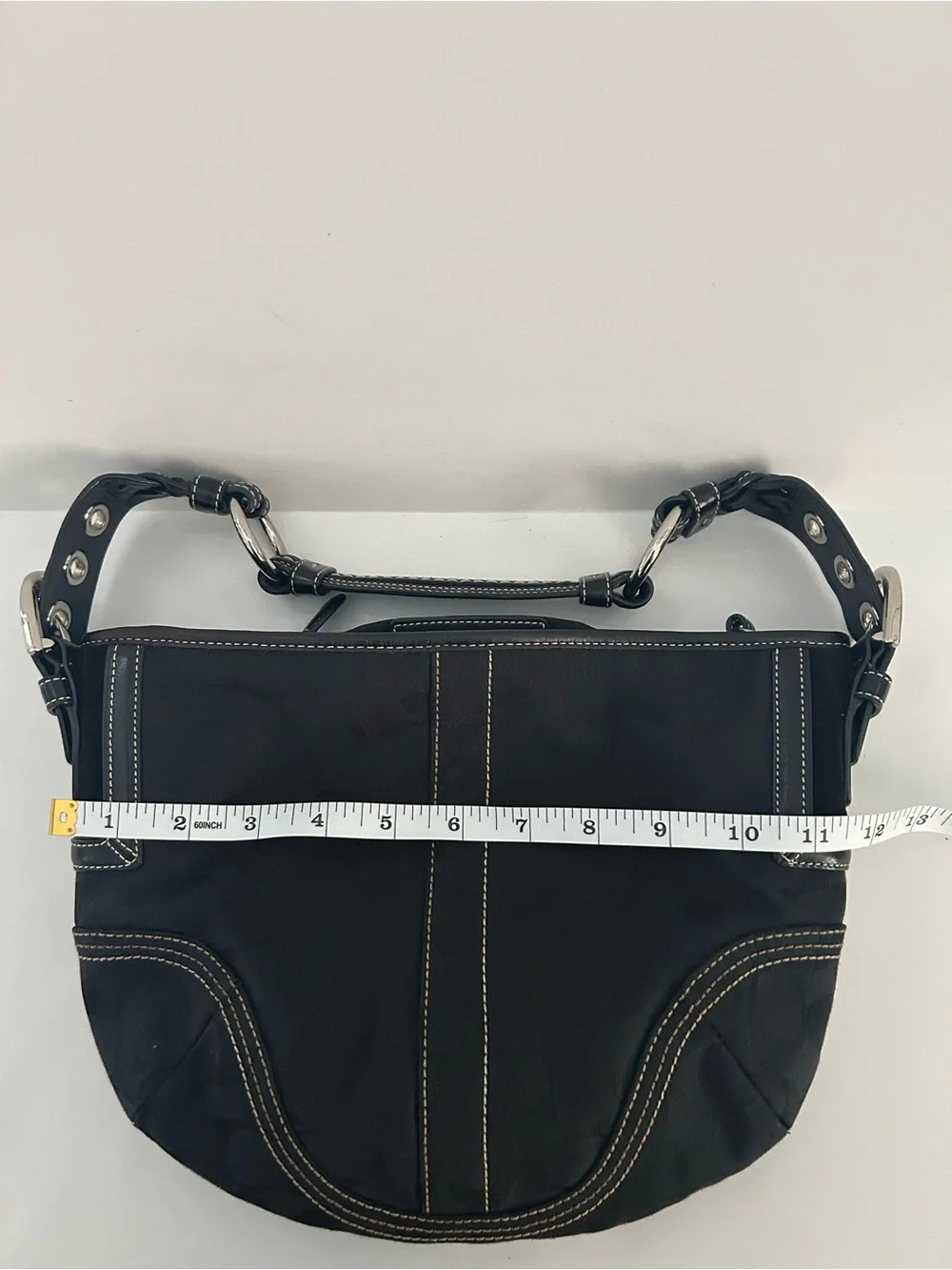 Coach Black Soho/Hampton Signature C Hobo Half Moon Bag Y2K